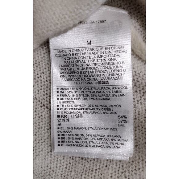 Banana Republic High Neck Long Sweater Made of Italian Yarn, Cream, Size M - Picture 5 of 5